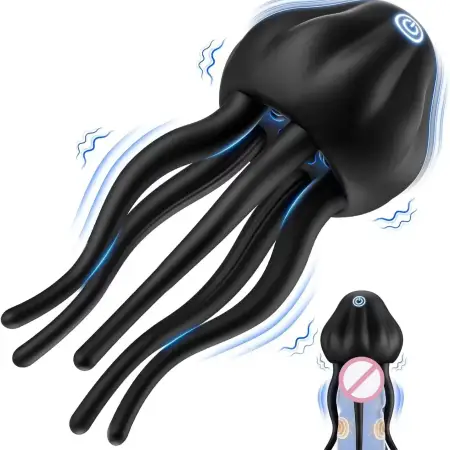 Jellyfish Glans Trainer Silicone Waterproof 10 Vibration Modes Real Touch Feeling Glans Stimulation Exercise Masturbator