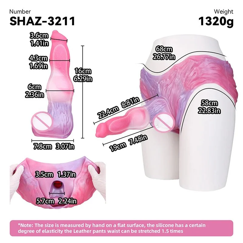 Strap-On Dildos Dog Knot Realistic Dildos Vaginal Anal G-spot Stimulation, Adjustable Waist for Men LGBT Couples Sex Toys