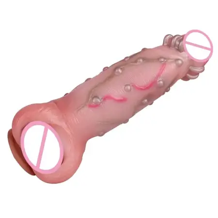 Cock Sleeve for Man,Realistic Sleeves with Thickened Testicle Ring, Sleeve for Enlargement Time Extension, Big Penis Sleeve