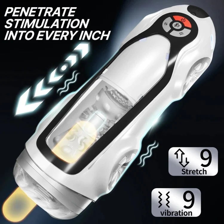 Electric with Thrusting Real Touch Male Masturbation Vagina Vibration Telescopic Masturbator for Men