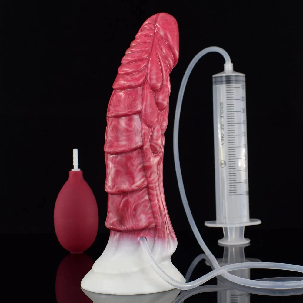 Squirting Dragon Dildo With Suction Cup 8.47inch Curve Ejaculating Animal Penis Anal Plug Sex Toys for Man Women