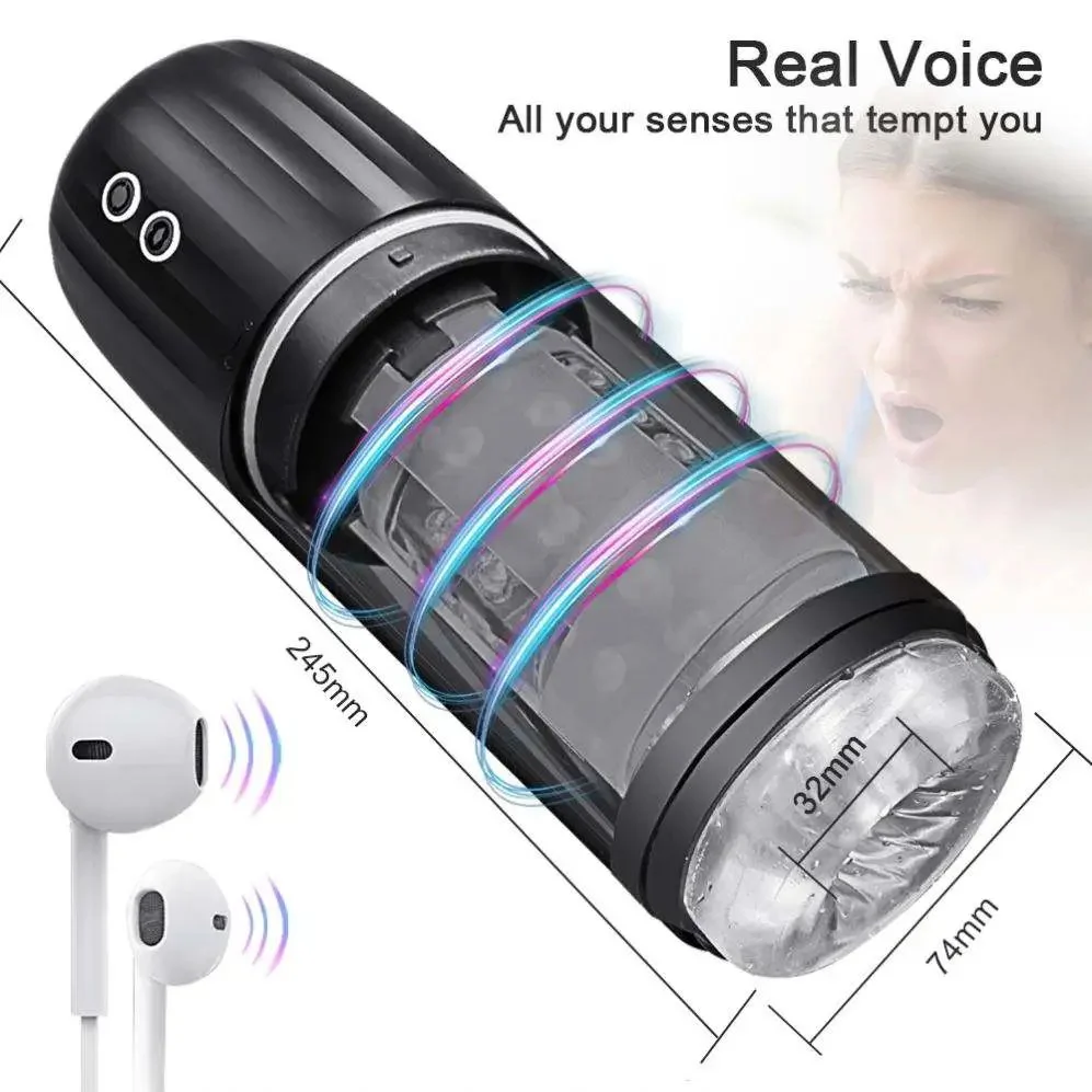Automatic Adjustable Modes Man Masturbator TPE Vagina Simulation Cup Sucking Heating Features for Male Masturbation-Gelance