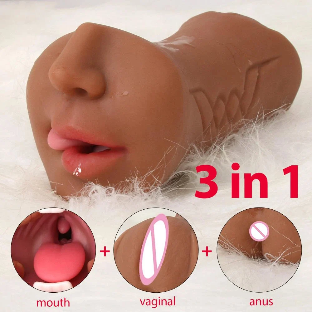 3 in 1 Men Masturbator Sex Toy Male Vagina Anal Sex Masturbator Tool Men Plastic Rubber Vagina