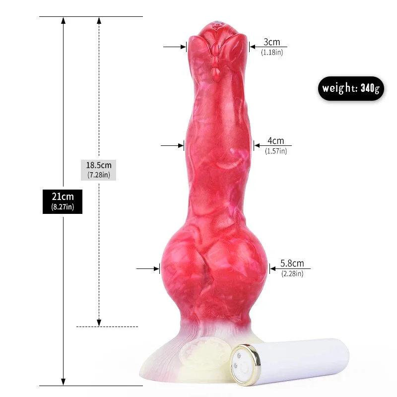 New Vibrating Animal Dog Penis Dildo Sex Shop Toy Liquid Silicone Vibrator for Women Sex