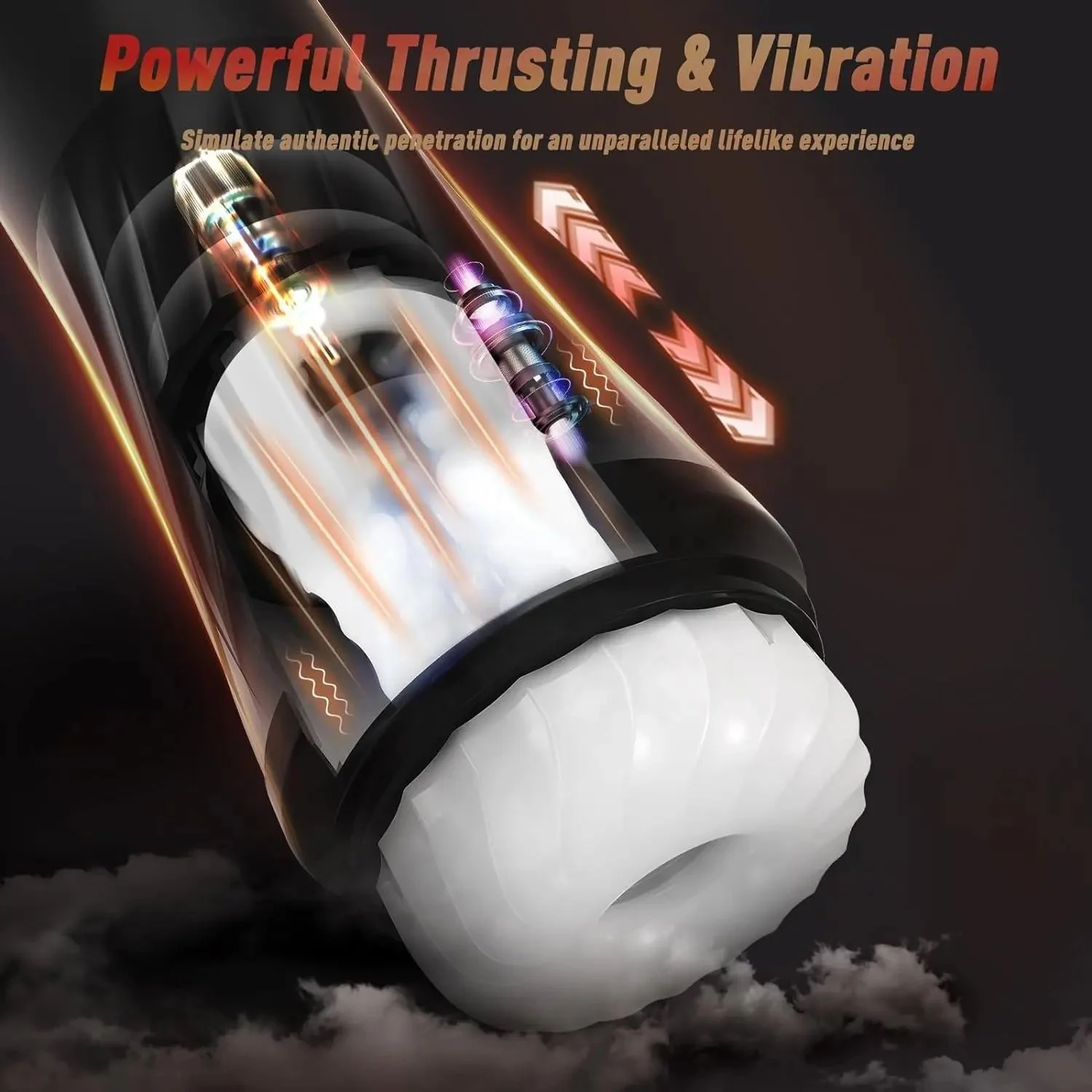 Automatic Male Masturbator Adult Sex Toys for Men With 3 Twisting and 5 Thrusting Vibration Modes Hands-Free Heating