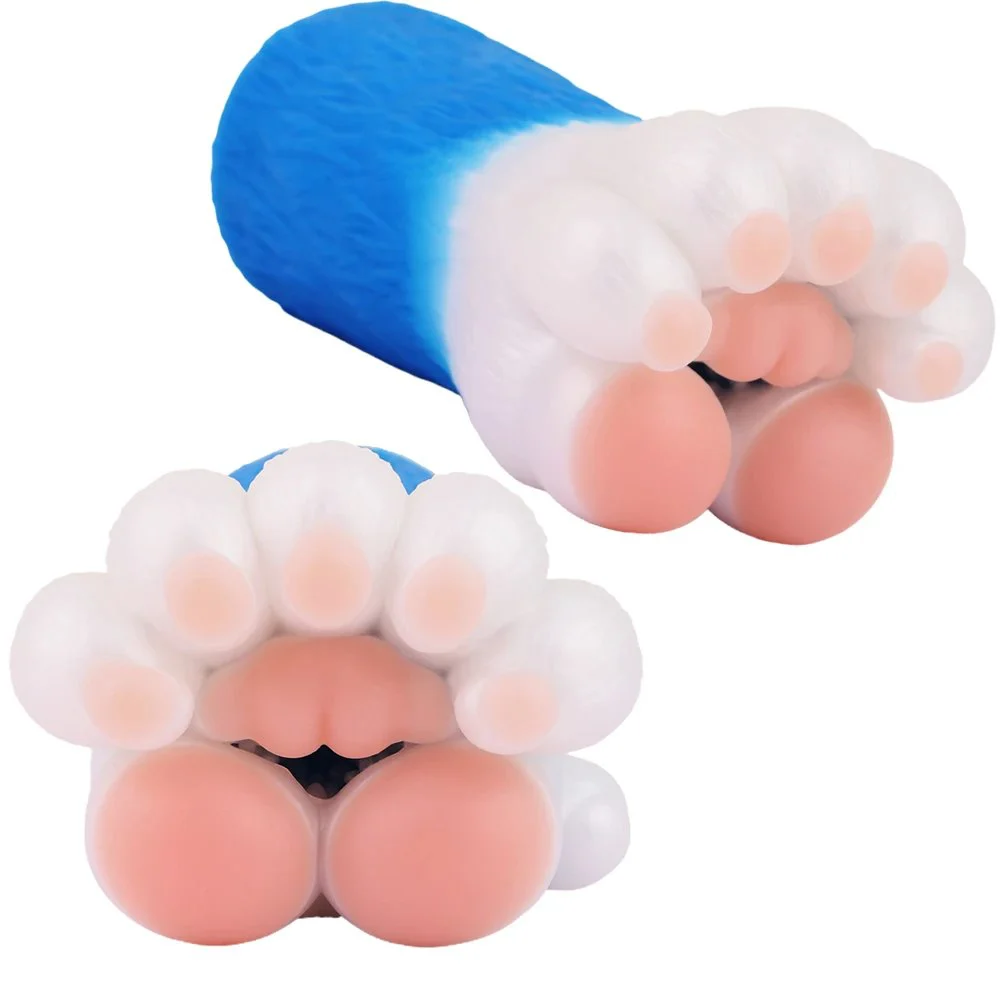 Bear Paw Style Furry Masturbation Cup Realistic Touch Single Tunnel Fantasy Toy for Male Solo Use