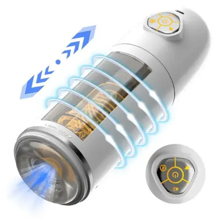 Aircraft Cup Sex Toys for Men Automatic Telescopic Rotation Male Flashlight Masturbation Cup With 4 Languages Voice