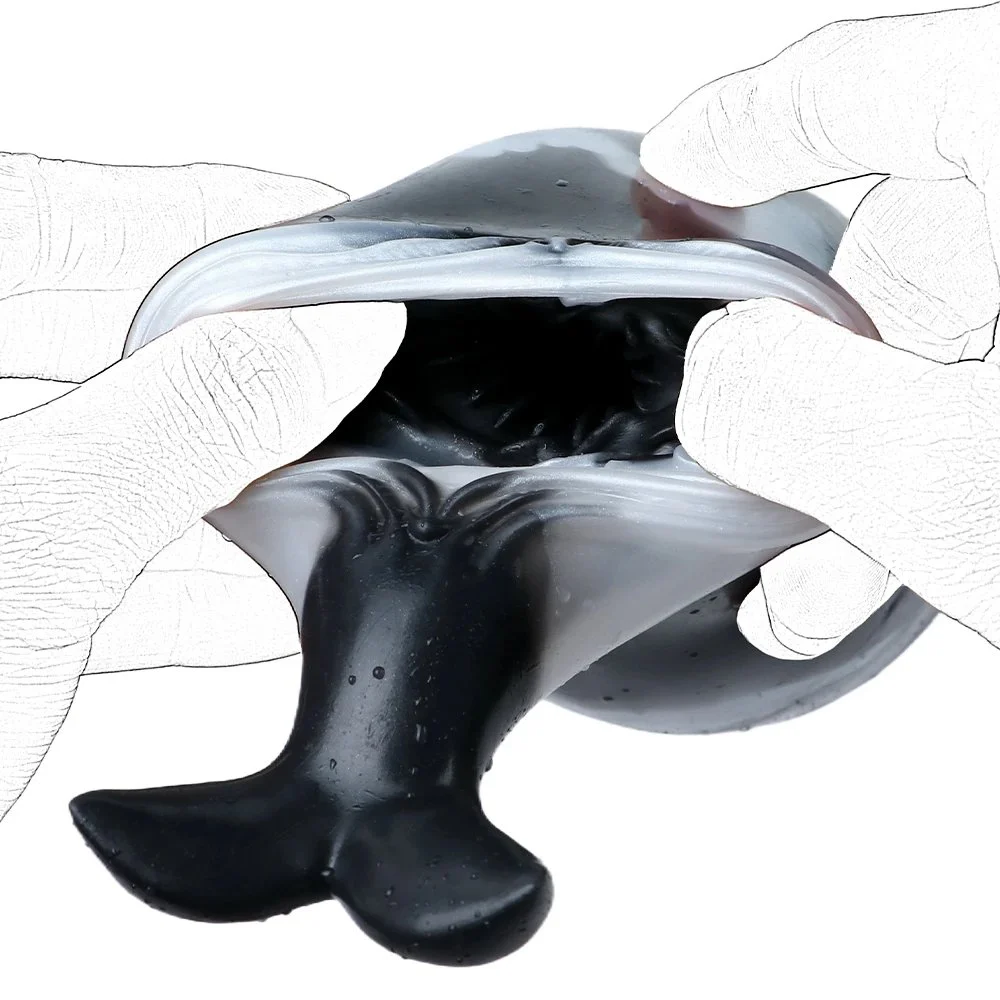 Fantasy Monster Killer Whale Pussy Tight Liquid Silicone Soft Masturbator Male Masturbation Cup Adult Sex Toy