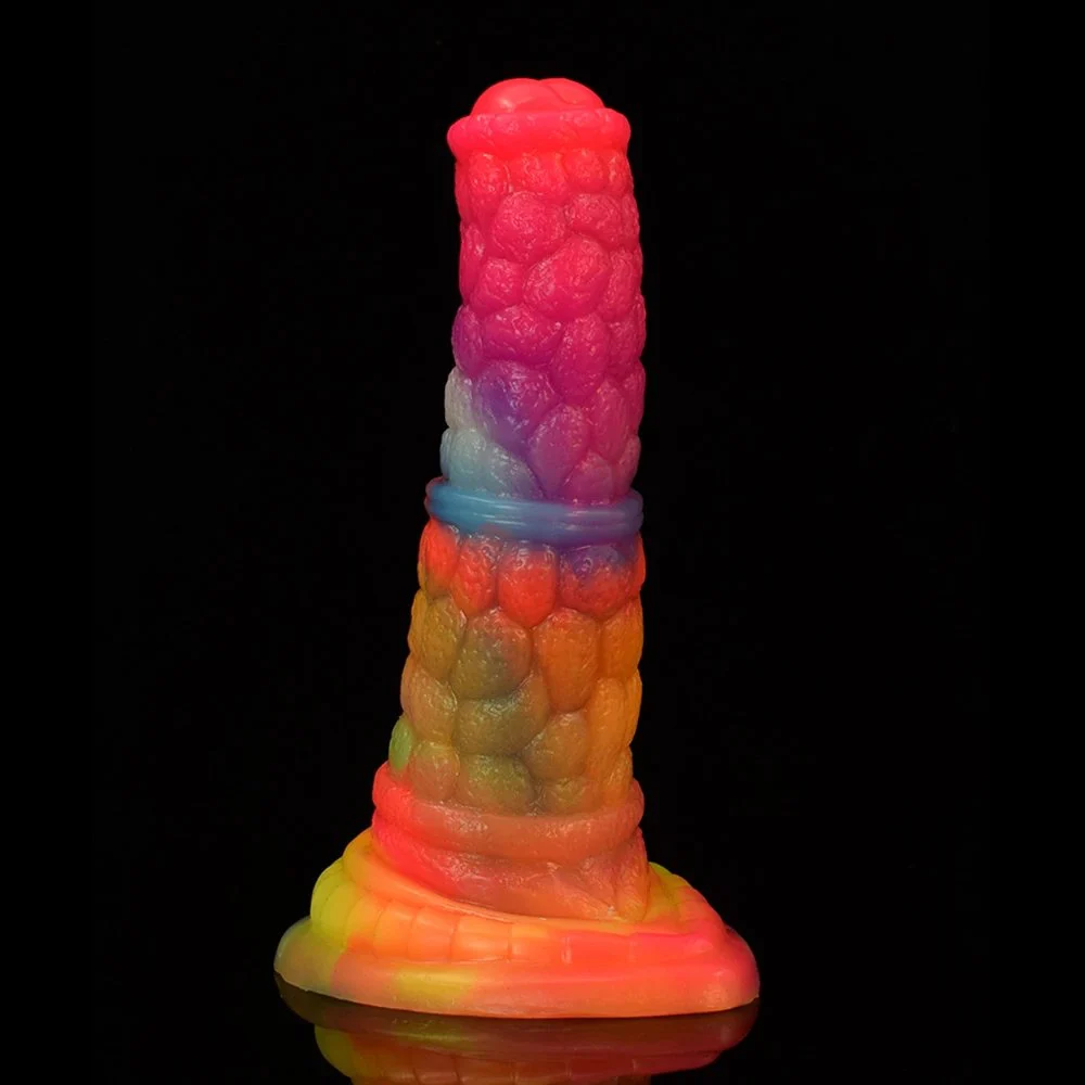 Newest Design Rainbow Fantasy Artificial Silicone Sex Toys Glow in the Dark Dildo for Women With Thirteen Colors