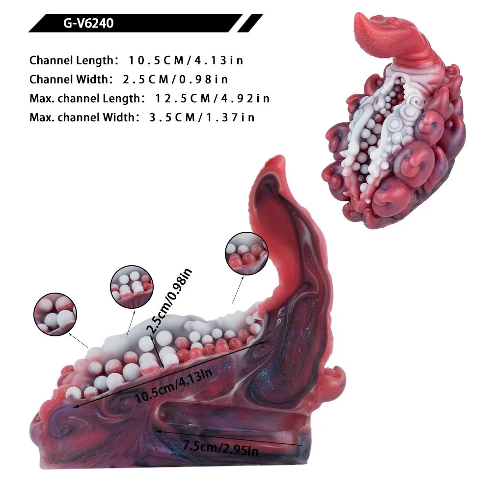 Alien Monster Male Masturbator with Long Tongue Fantasy Pocket Pussy 3D Textured Men Stroker Men's Grinder No Channel Toys