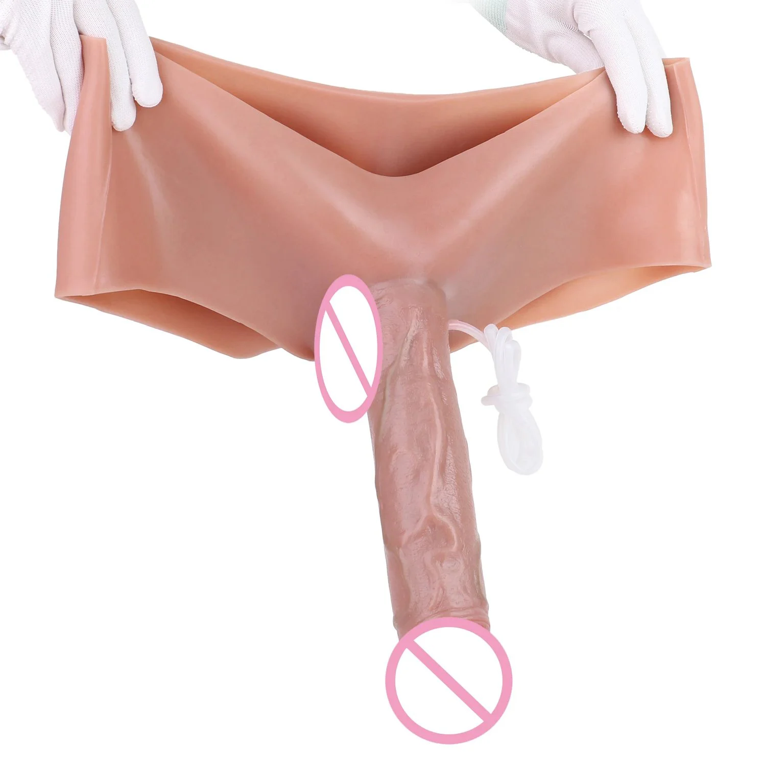 Super Long Realistic Squirting Solid Strap on Dildo Wearable Penis Pants Adult Stimulation Ejaculating Sex Toy for Woman Lesbian