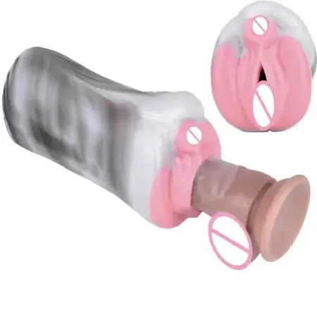 Double Hole Fantasy Silicone Masturbator,Silicone Stroker,horse Vaginal Pussy Stroker, Silicone Animal Male Masturbator