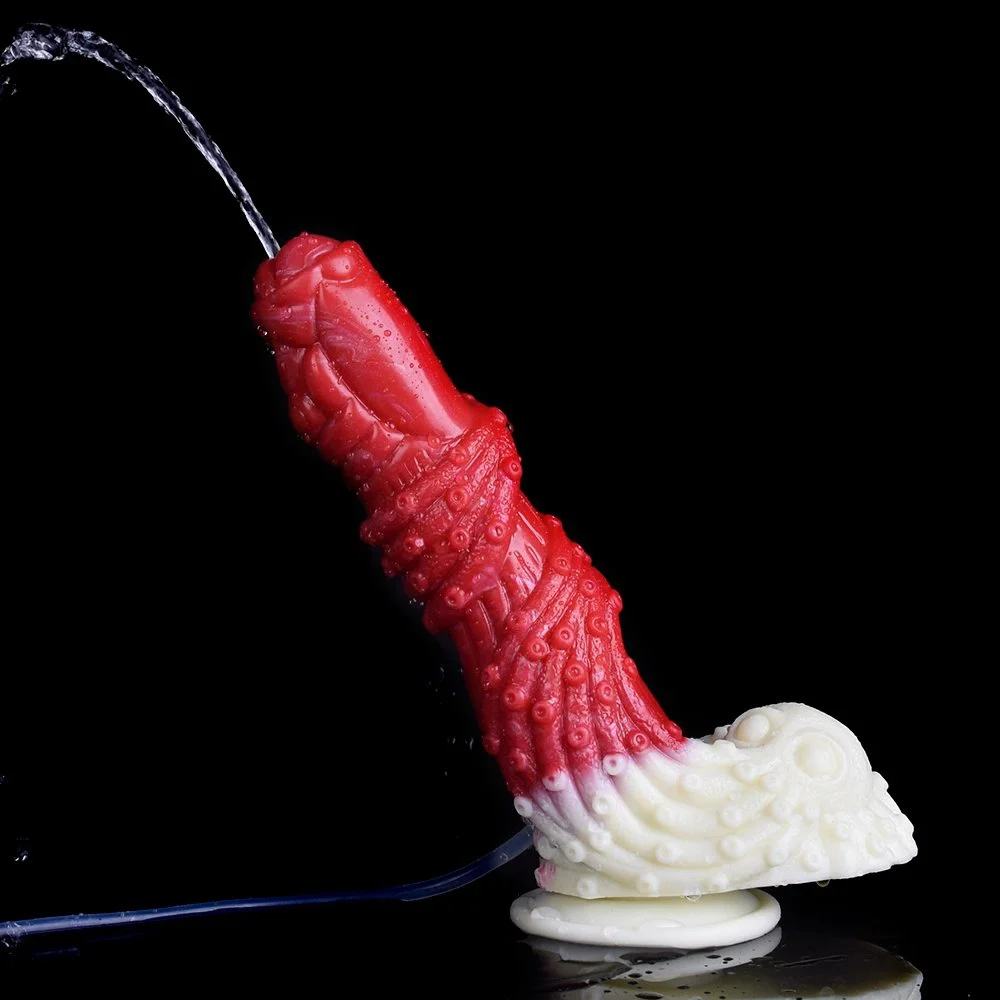 Squirting Fantasy Wolf Dildo Realistic Ejaculating Penis Squirting Masturbator for Male Female Sex Toy