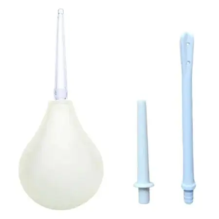 Enema Bulb Kit with 3 Silicone Nozzles for Anal and Vaginal Cleansing