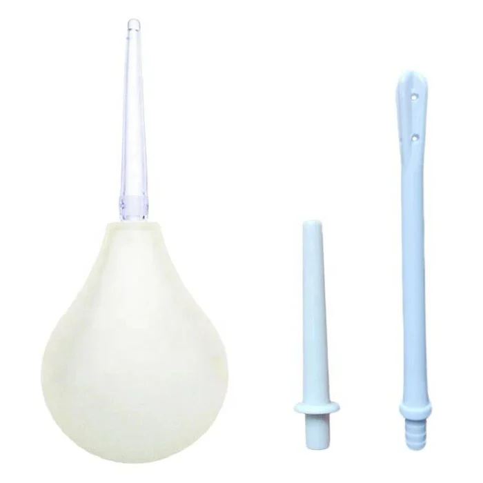 Enema Bulb Kit with 3 Silicone Nozzles for Anal and Vaginal Cleansing
