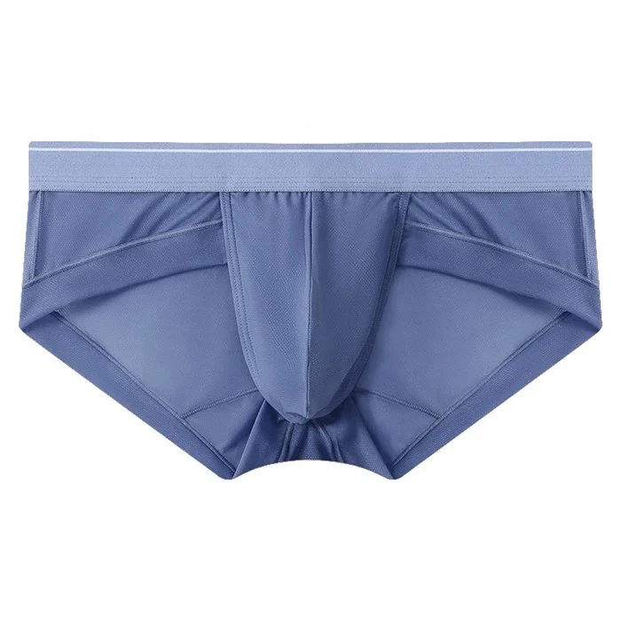 Men's Sexy Breathable Lingerie Classic Style Icy Silk Boxer Briefs Custom Made Logo Spandex Fabric Low-rise Print Pattern Adults