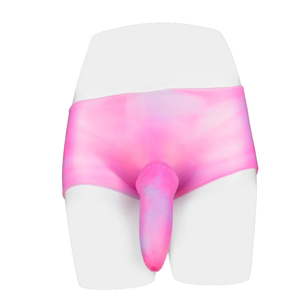 Stretchy Silicone Pants With Dildo Bendable Realistic Penis Stretchy Shorts Transgender Anal Plug Sex Toys