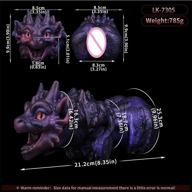 Dragon Male Masturbator Realistic Textured Stroker for Men with Suction Base Premium Phthalate-Free Silicone Monster Furry