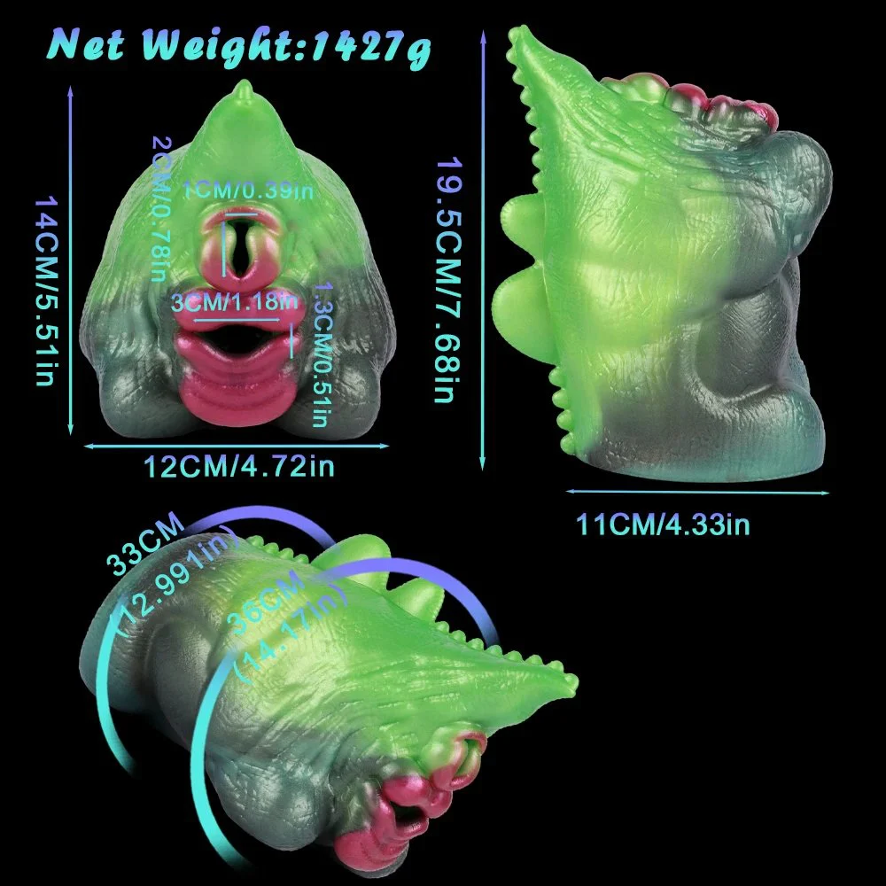 Animal-like Green Dragon Design Masturbator with Double Channel Realistic Animal Aircraft Masturbator for Men Masturbate