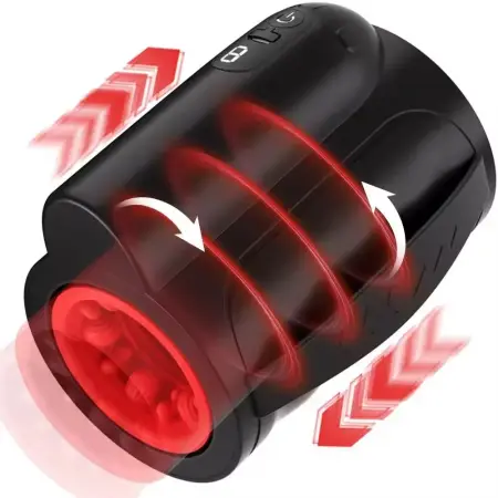 BLACK Automatic Retractable Men's Private Care Belt with Suction Heating Thrust Function Safety Other Body Care Tools
