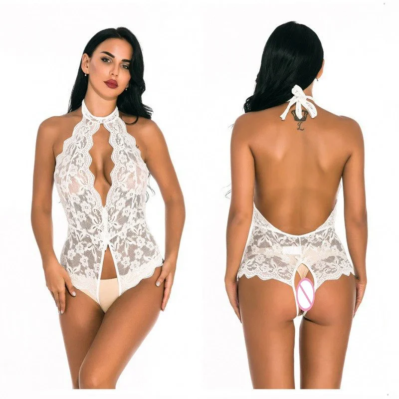 Nightgown Women Crotchless Lace Bodysuit Sexy Open Crotch Lingerie