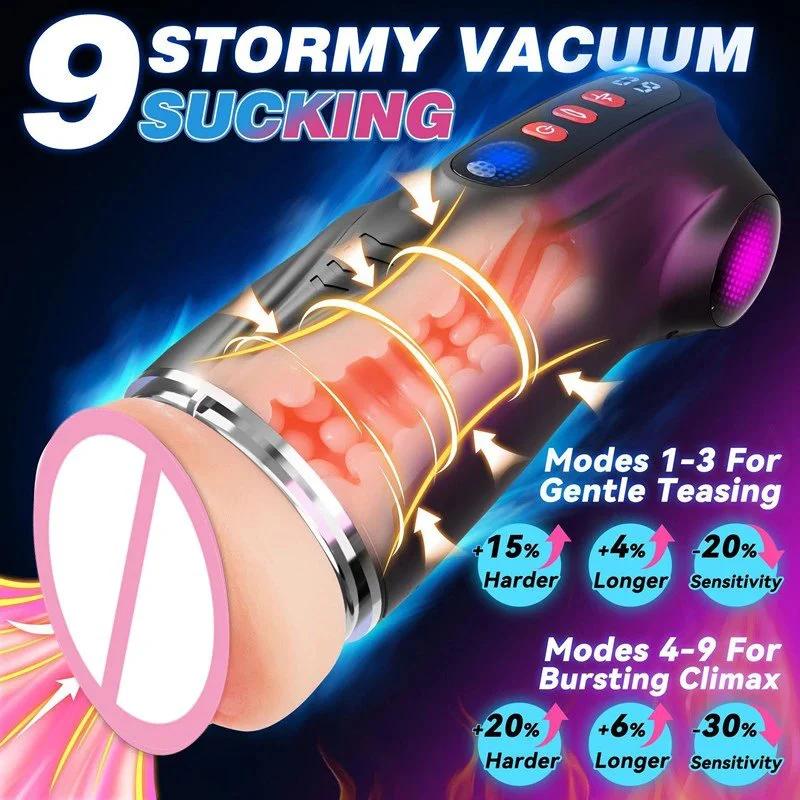 3 Sleeves Realistic Pocket Pussy Penis Pump 9 Sucking Vibrating APP Male Masturbator Sex Toys Men