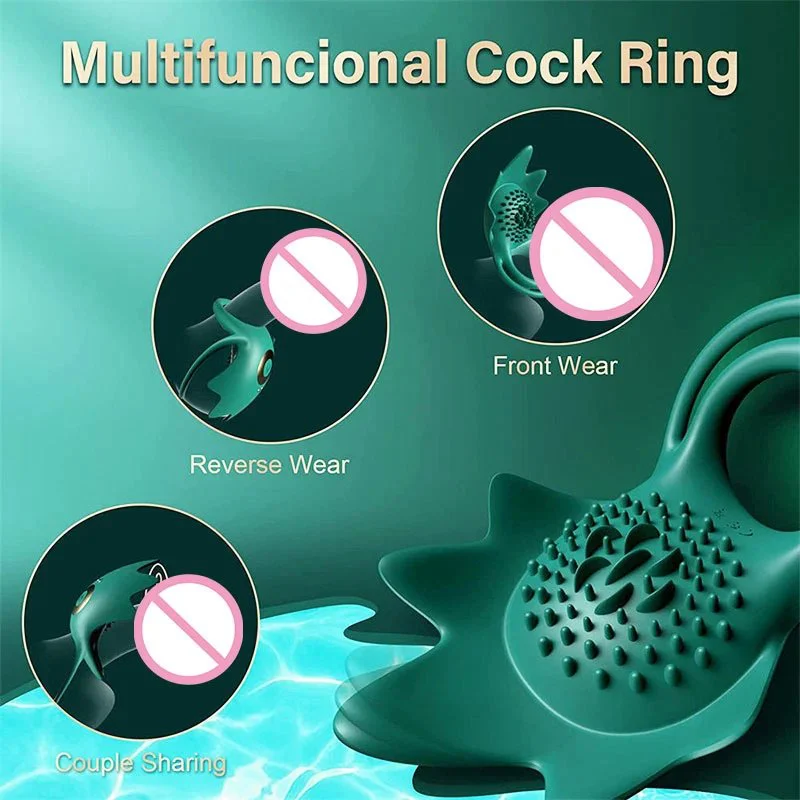 Men's Long-Lasting Wireless Lock Silicone Penis Rings Vibrating Adult Sex Toys for Couples Share Flirting