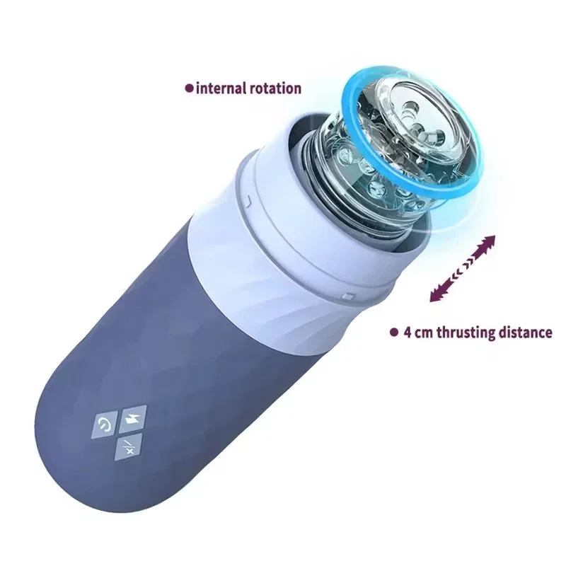 High-frequency Men's Electric Masturbation Cup TPE Dildo Design 10 Adjustable Rotation Modes Hands-free Waterproof IPX7 Vibrator