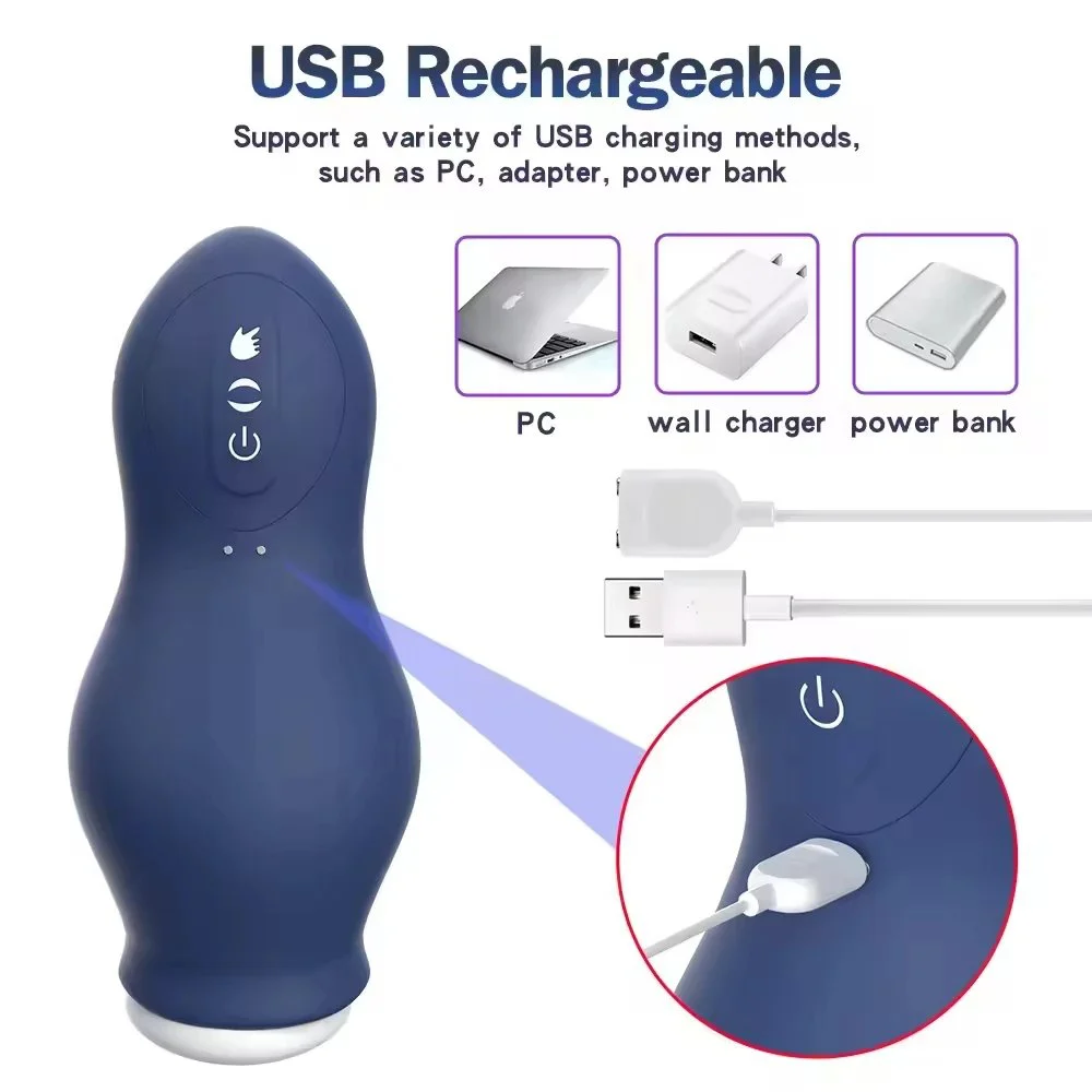 Automatic Sucking Masturbator Cup Male Sex Toy with 7 Suction & Vibration Modes TPE Pocket Pussy for Men Adult