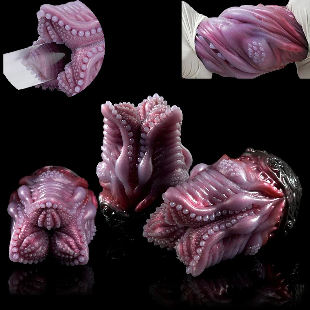 Purple Soft Egg Stroker for Men Unique Alien Shape Single-Channel Masturbation Sleeve