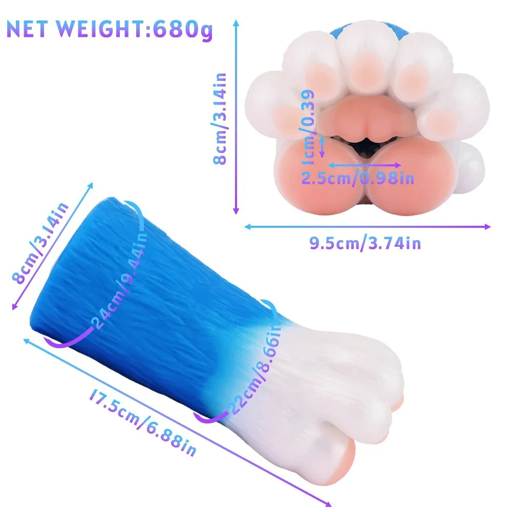 Bear Paw Style Furry Masturbation Cup Realistic Touch Single Tunnel Fantasy Toy for Male Solo Use