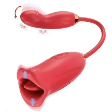 2 in 1 Toy for Women Vibrator Tongue Licker Adult Toys Mouth Lips Vibrator Swinging Modes Nipples Stimulation