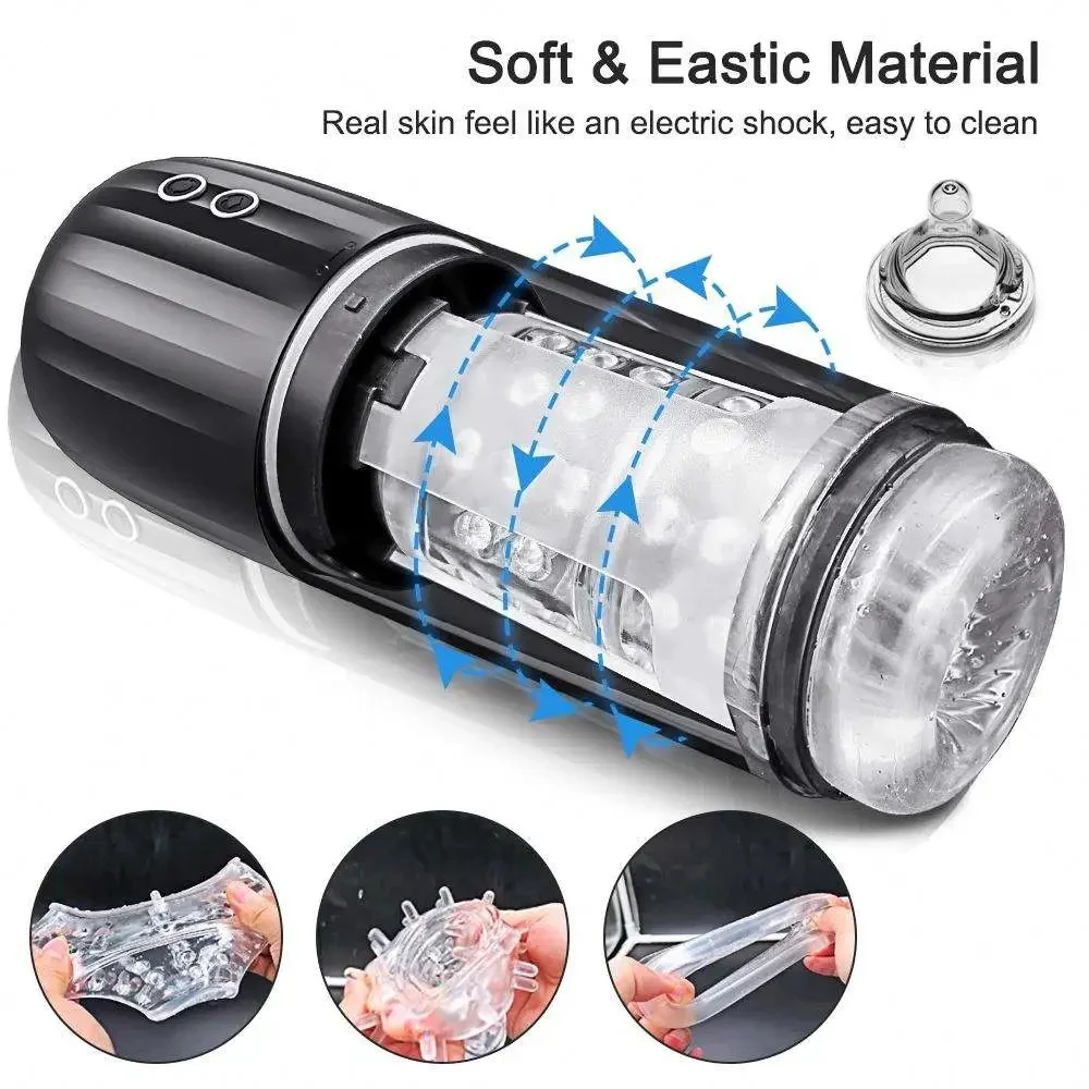 Automatic Adjustable Modes Man Masturbator TPE Vagina Simulation Cup Sucking Heating Features for Male Masturbation-Gelance