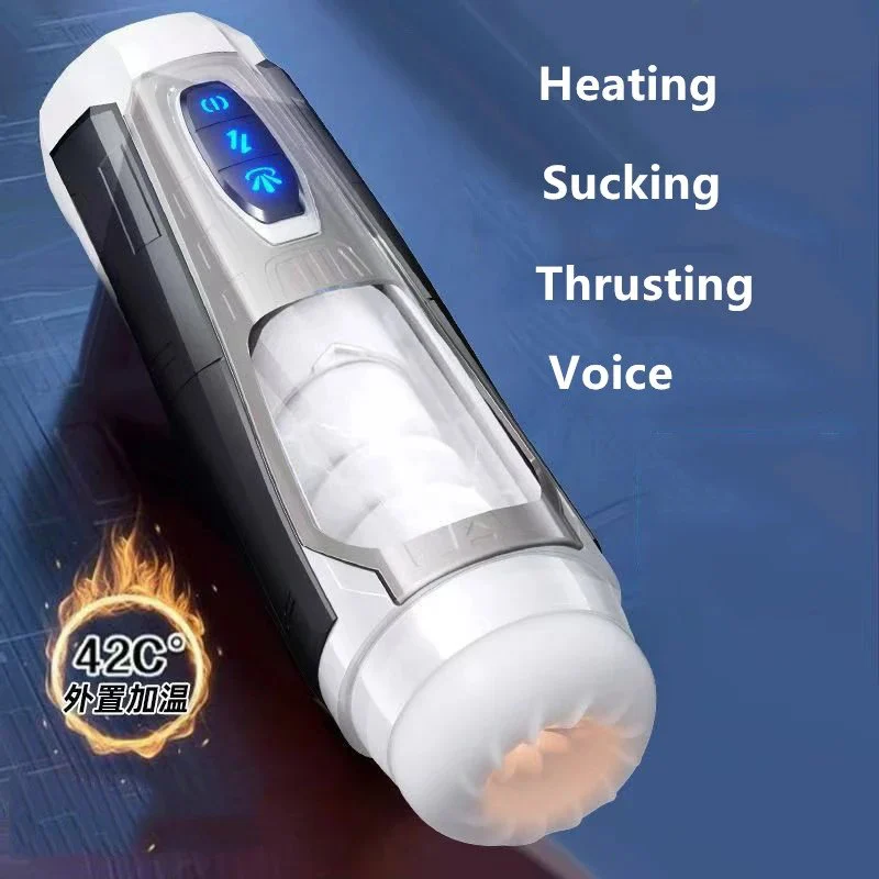 Automatic Heating Thrusting Spinning Suction Masturbation Cup Voice Men Sex Toys