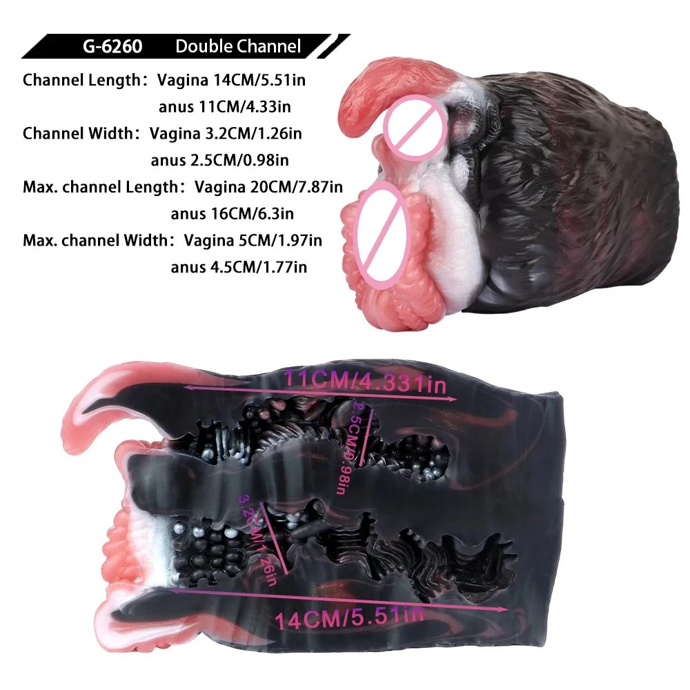 Creative Design Male Masturbator Fantasy Animal Theme with Realistic Double Channel for Male