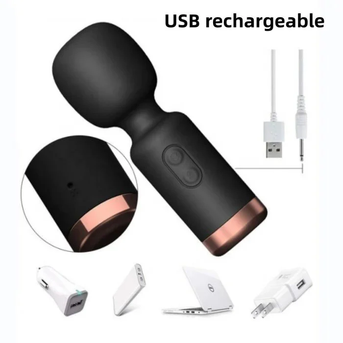USB-Powered Mini Clitoris AV Wand Vibrator 10 Frequency Coupled Vaginal Bullet Powerful Sex Toys for Couples