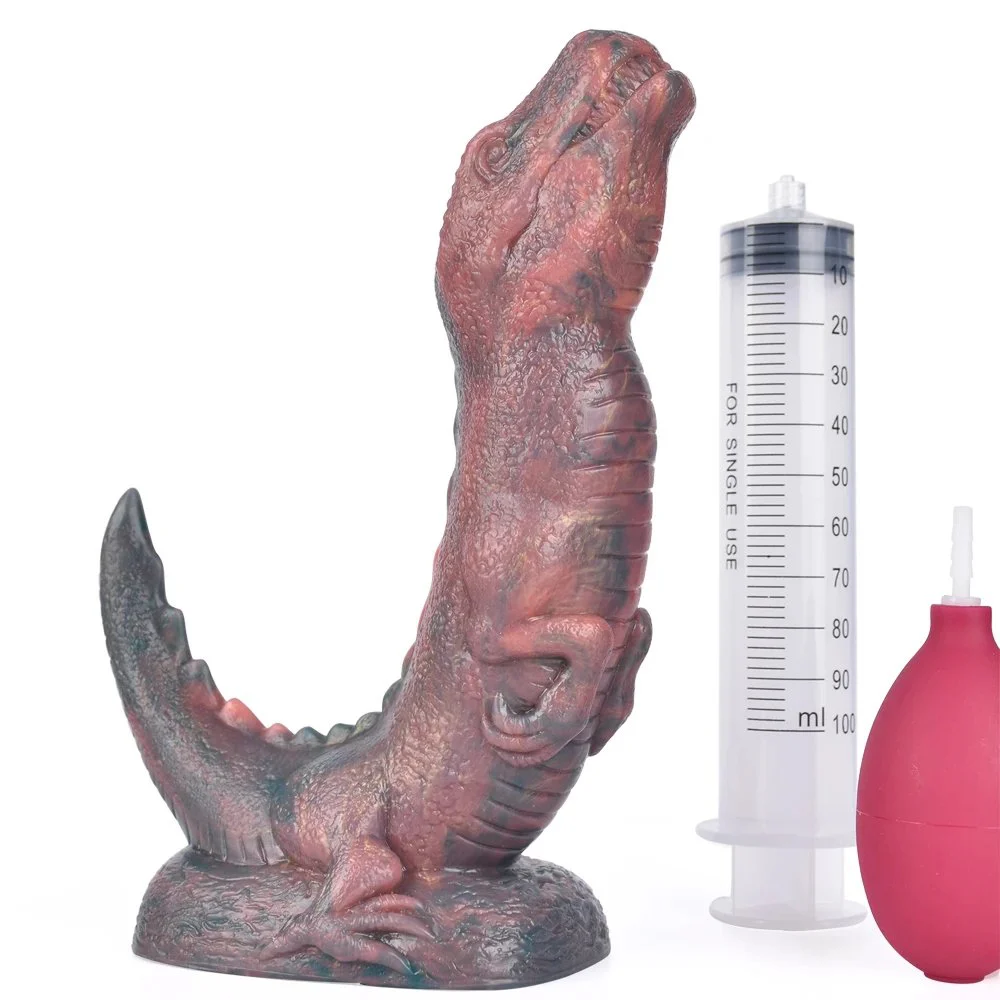 Squirting 8.66 Inch Large Dragon Dildo Penis Ejaculating Liquid Silicone Sex Shop Toy for Women