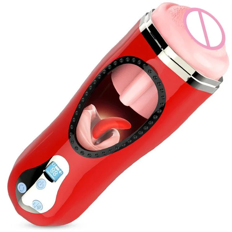 Automatic Licking Tongue Masturbator Male Heating Deep Throat Intelligent Masturbation Cup