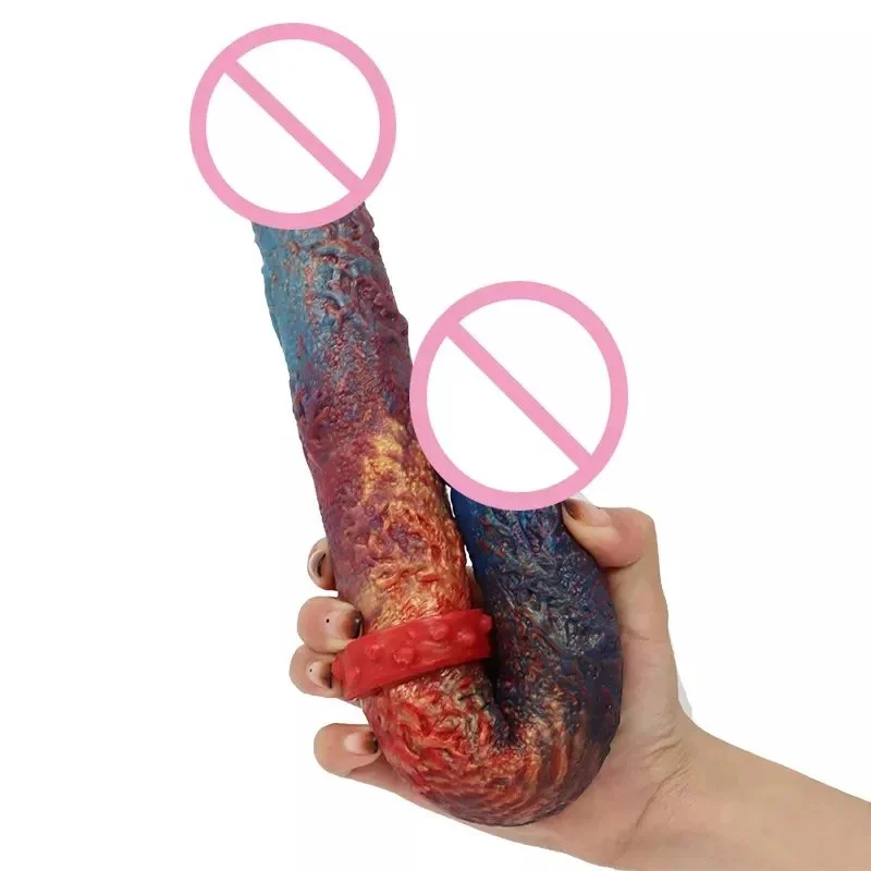 Streamer Color Double Heads Sex Toys Dildo Cock Penis Realistic Dildo Suction Cup Penis Soft Dildos
