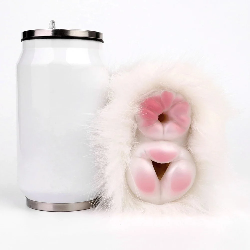 Fantasy Guinea Pig Masturbation Cup Double Hole Soft Silicone Plush Monster Pussy Pocket Male Adult Sex Toys