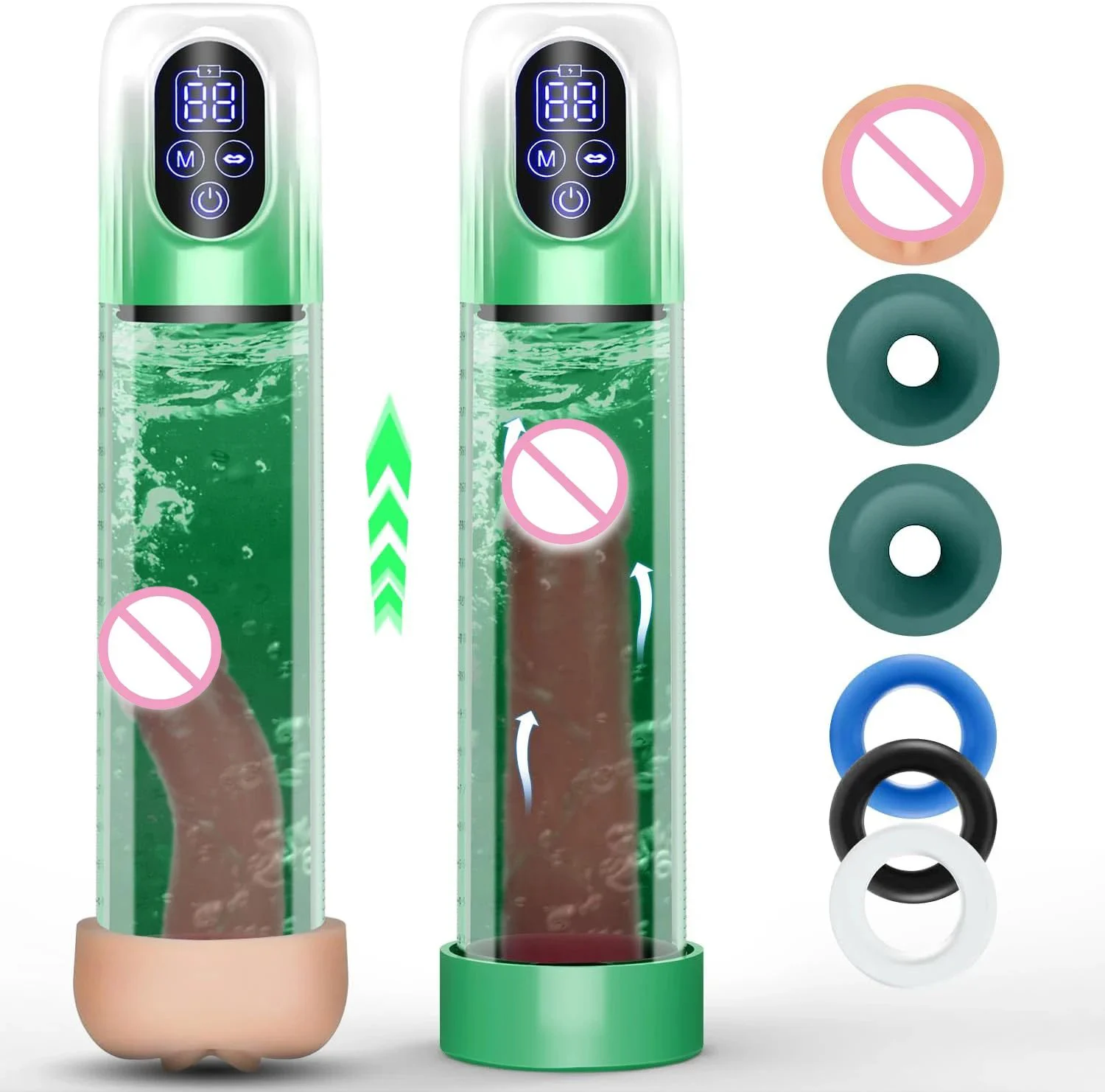 Electric Male Masturbator Water Penis Pump LCD Display Automatic Vacuum Hydro Pump Soft TPE Material Sex Toy