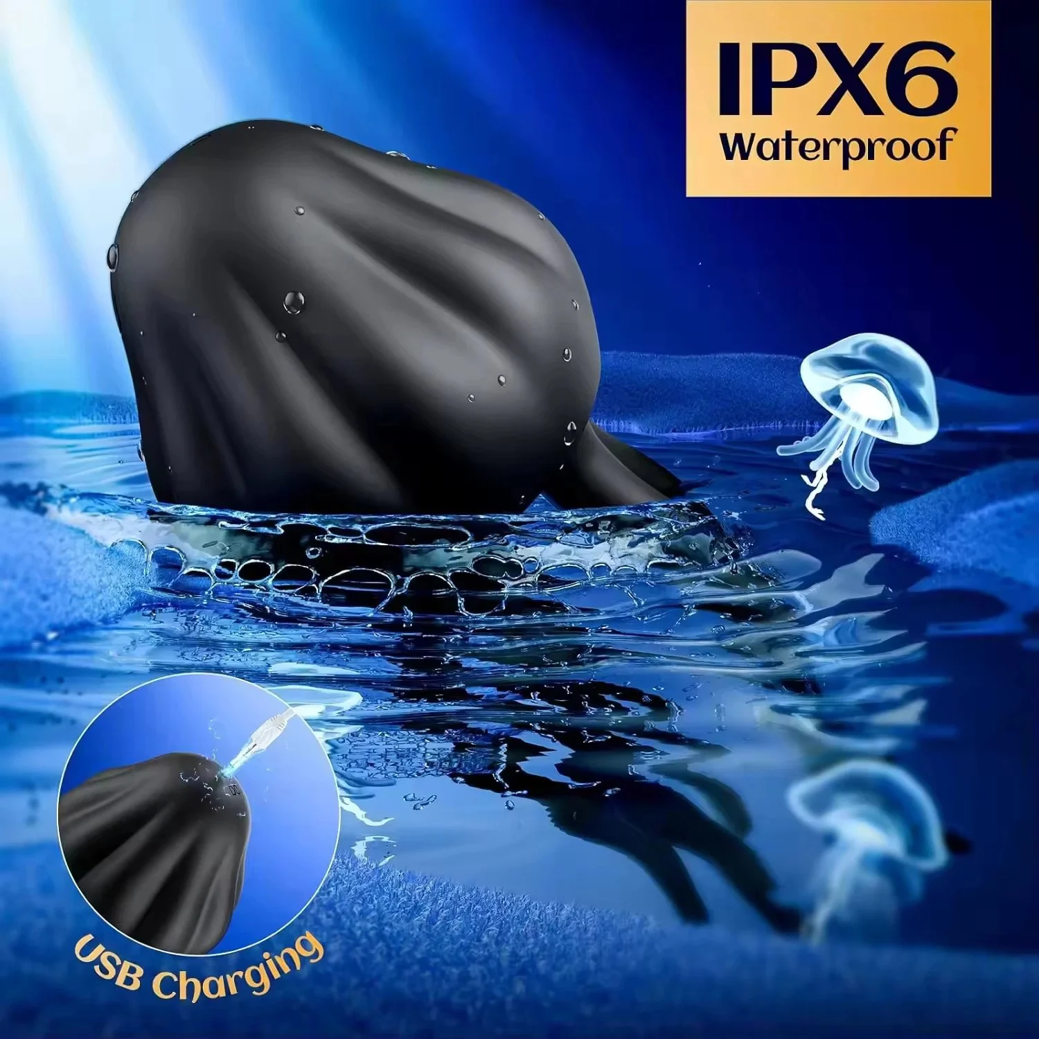 Jellyfish Glans Trainer Silicone Waterproof 10 Vibration Modes Real Touch Feeling Glans Stimulation Exercise Masturbator