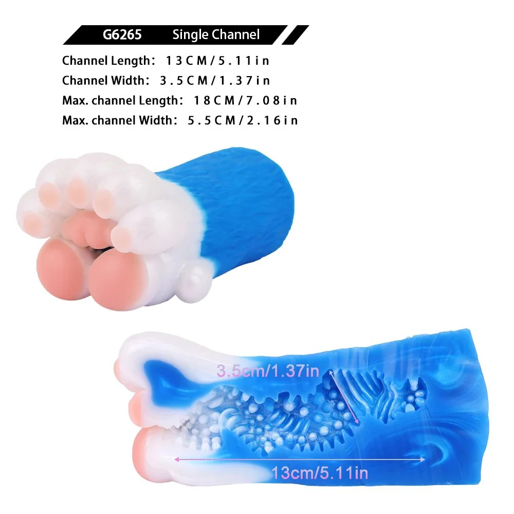 Bear Paw Style Furry Masturbation Cup Realistic Touch Single Tunnel Fantasy Toy for Male Solo Use