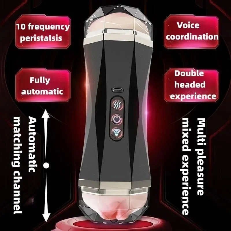 Double-Headed Interactive Masturbator Cup Men's Sexual Exercise Product for Male Masturbation