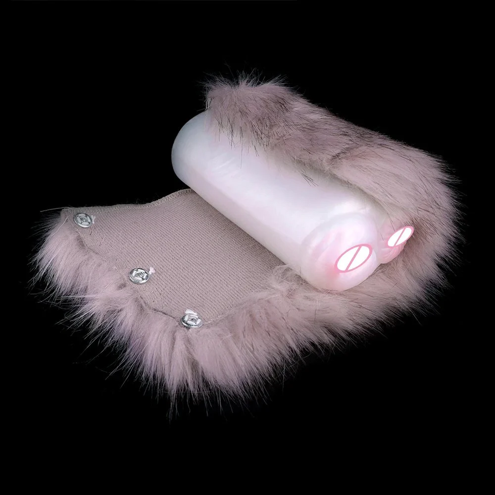 6.69 Inch Furry Masturbation Cup Removable Fur Cup Easy to Clean Men Pocket Pussy