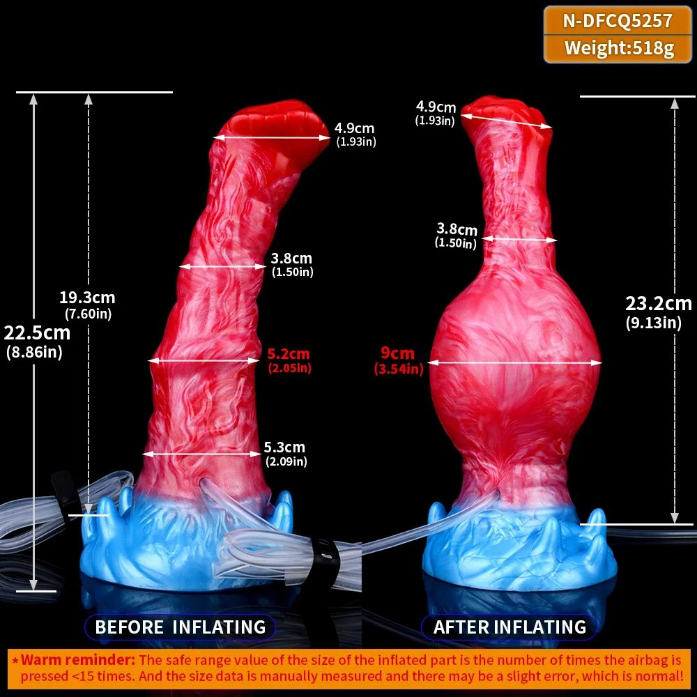 Squirting Inflatable Monster Dildo with Suction Cup Anal Plug Adult Sex Toys Anus Expansion Dildo Prostate Massager for 18+