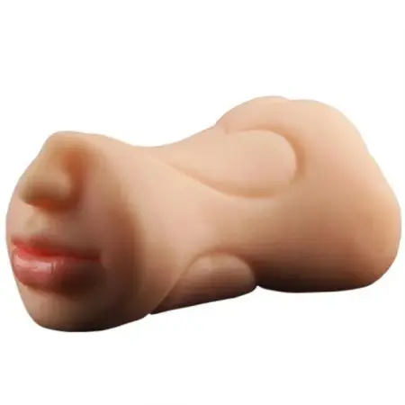 Design 3-in-1 TPE Male Manual Masturbation Cup Dildo for Vaginal Ass Mouth Use with Vibration Feature Softness