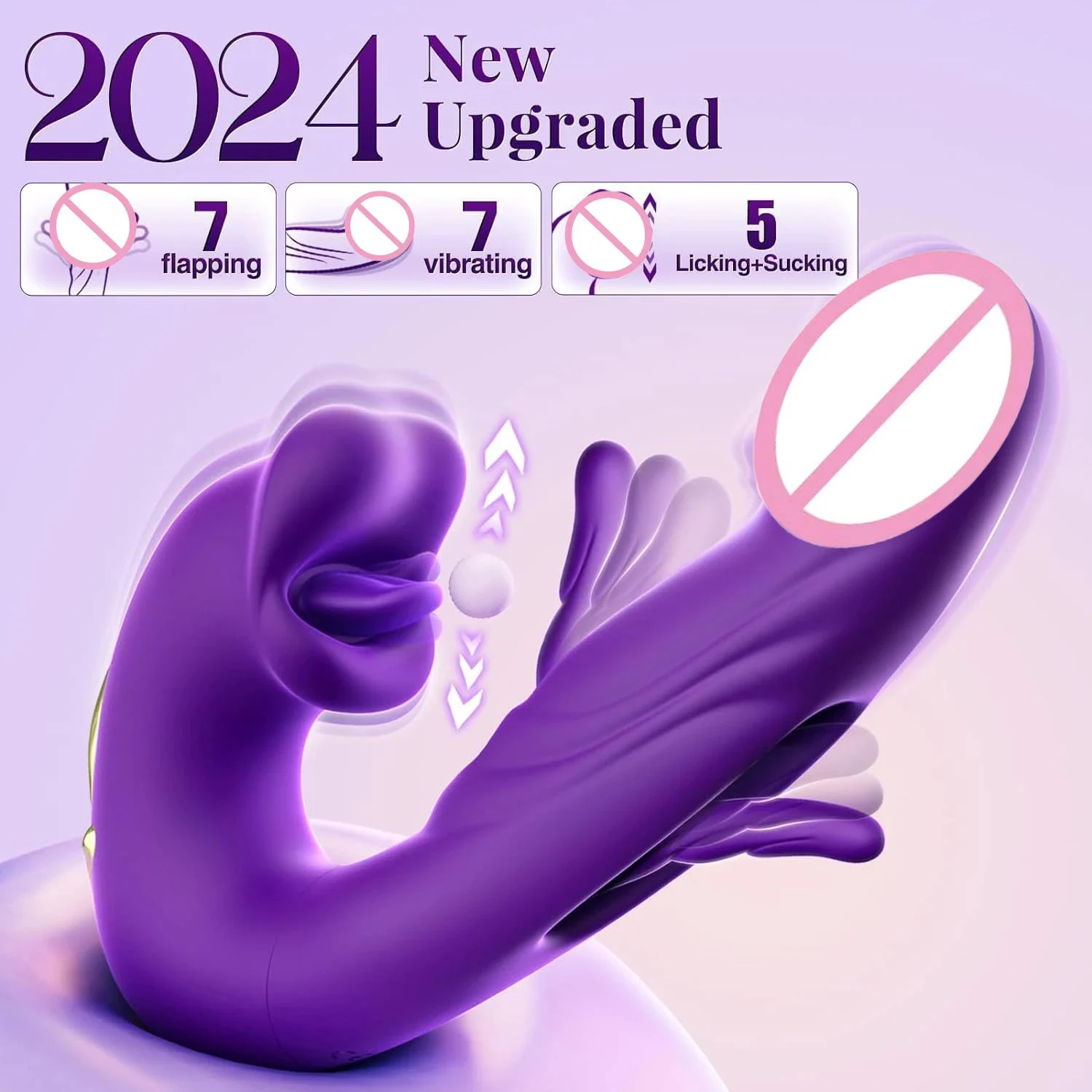 3 in 1 Female USB Power Supply Vibrator 7-Frequency G-Spot Masturbation Snap Trade Mouth Flap Tongue