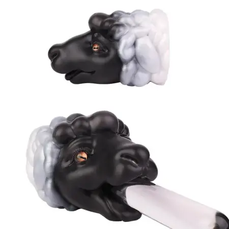 Seductive, Soft Silicone Male Masturbator with a Sheep-head Design and Internal Textures for Enhanced Sensation