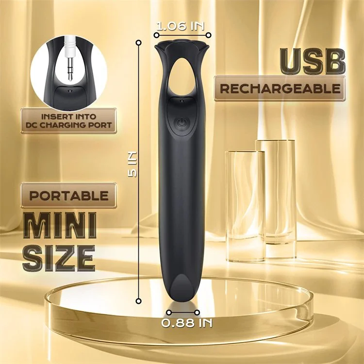 12 Frequency USB Rechargeable Women Rose Bullet Lipstick Shaped Vibrator Sex Toy